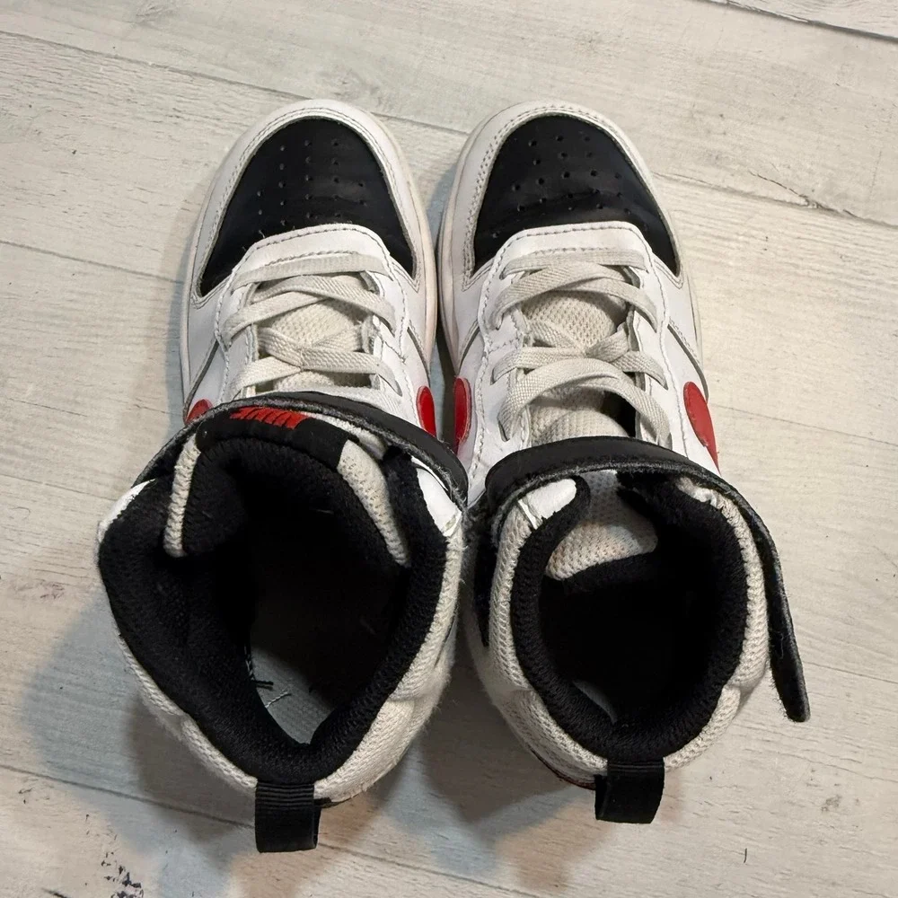 Nike Court Borough Mid 2‎ Kids' Shoes black white red little kids size 13